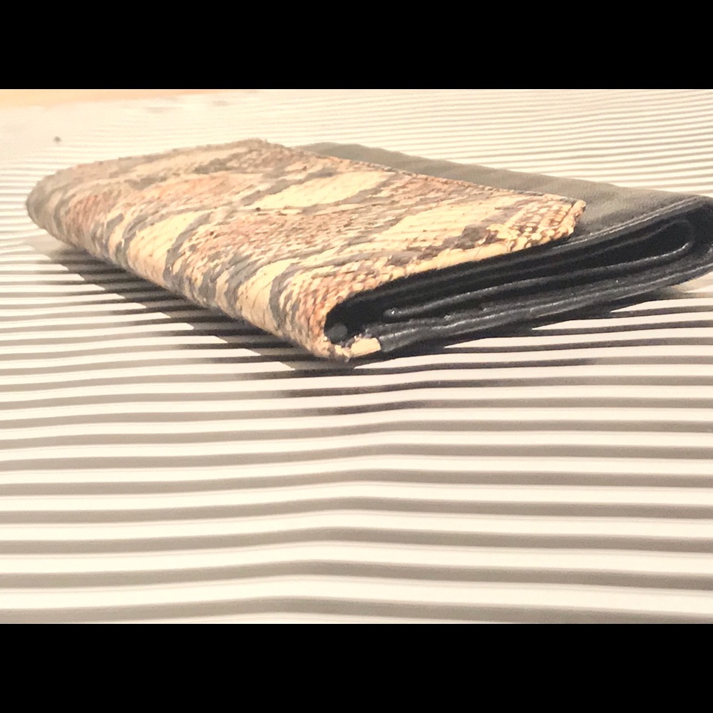 Super soft calf skin python wallet check holder.